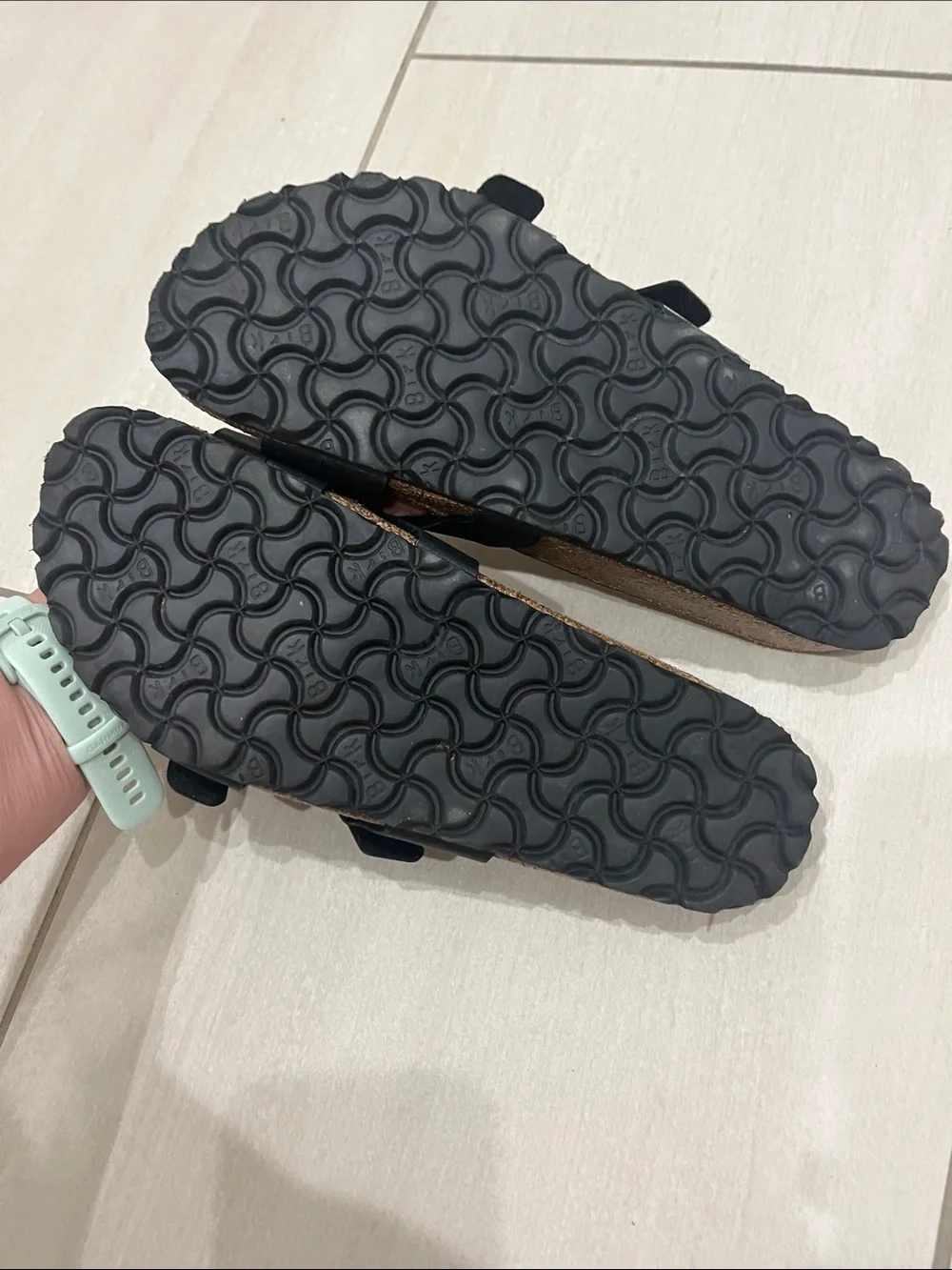 Birkenstock Black Double Strap Slide Sandals - Picture 5 of 6